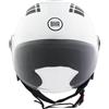 BHR Casco Demi-Jet 834 FLOW - Casco Scooter Estivo Omologato ECE 22.06 con 16 Fori di Aerazione - Visiera Antigraffio e Sgancio Micrometrico, Bianco, XS