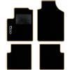 QUEMAR Tappetini Auto compatibili con 500 dal 2007 anche Hybrid/Kit Tappeti in Moquette e Gomma su Misura (Set 2 Anteriori + 2 Posteriori)/ Ricami e Colori Personalizzati (Bordo Beige, 1 Ricamo)