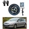 D'ANGELO 1988 Kit Ruotino di Scorta 16 compatibile con Peugeot 307 con Cric, Chiave, Guanti e Sacca