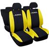Lupex Shop Coprisedili auto compatibili con Adam, Bicolore Nero - Giallo, Made in Italy, tessuto poliestere