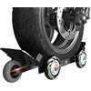 Generico Carrello per ruota per motocicletta - Set pieghevole compatto, struttura multicuscinetto durevole, facile spostamento per motociclette, cric per veicoli elettrici | deposito in garage, manute