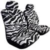 iSEATCOVER Coprisedili in finta pelle di pecora, stampa animalier, per auto, camion, SUV, SUV, peloso, sfocato, misura universale, accessori auto (bianco zebra)