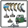 Piaggio KIT GANASCE FRENO FRENI ANTERIORE E POSTERIORE COMPLETO DI TRE CILINDRETTI FRENO PER PIAGGIO APE TM 703 - APE 602 BENZINA DIESEL ORIGINALE.