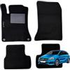 W-Parts Serie 4 TAPPETI - TAPPETINI in Moquette Neri per Classe B W246 da 2011 con battitacco Cucito, Bottoni di Fissaggio e Striscia Antiscivolo
