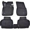 J&J AUTOMOTIVE Tappetini Auto in Gomma su Misura per Ford Mondeo 5 2015-2022, Set da 4 Pezzi, Bordo Alto 4 cm, Antiscivolo, Inodore, Colore Nero
