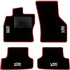 QUEMAR Tappetini Auto per Audi A3 8V e Hybrid, Bordo Rosso, 4 Ricami | 2012-2019 / Kit Tappeti Moquette e Gomma su Misura / Set 2 Anteriori + 2 Posteriori / Ricami e Colori Personalizzati