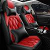 Muchkey Copri-sedili Auto Compatibile con SEAT per Arona 2017-2024 Anteriori e Posteriori Coprisedile Accessori Con Cuscino Cervicale e Lombare(mh109 lusso - Nero rosso