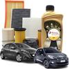 kW&HP KIT TAGLIANDO COMPLETO 4 FILTRI E 5LT LITRI OLIO ORIGINALE 5W30 PER 208 DS3 C3 C4 1.6 HDI