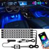 Keiurot Luci di sotterraneo per auto luci a LED per auto USB con controllo app RGB multicolore, illuminazione interna auto 12 V atmosfera al neon striscia sotto il cruscotto illuminazione auto confezione da 4