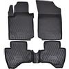 J&J AUTOMOTIVE Tappetini Auto in Gomma su Misura per Citroen 107 / C1 / Aygo 2005-2014, Set da 4 Pezzi, 3D - con Bordo Alto, Antiscivolo, Inodore, Colore Nero, TPE