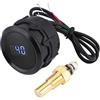 TKSE Indicatore di Temperatura dell'Acqua, 2 Pollici 52mm Kit indicatore di Temperatura dell'Acqua Digitale LED Blu Auto con sensore di Temperatura Nero