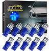 Qasim 10x LED T10 W5W 194 Lampadine Blu 5050 5SMD 168 per Auto Cupola Interna Cruscotto Mappa RV Targa Luci Laterali DC 12V