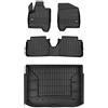 MOTOS Set di tappetini in gomma e tappetini per il bagagliaio per Citroen C3 Picasso 2008-2017 Migliorare il comfort di viaggio con tappetino antiscivolo auto 3D- tappetini per tutte le stagioni auto,