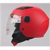 Generico JFM Casco moto scooter Bambino Baby - visiera lunga - 710 - rosso opaco JL