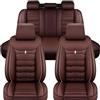 XFANGNB Coprisedili Auto in Pelle per Alfa Romeo Giulietta(940) RZ(162D) Mito (955) Stelvio(949), Set Completo Fodere Anteriori e Posteriori Copri Sedili Impermeabili Antiscivolo Accessori,D/Coffee