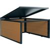 Mendler Garage riparo per robot tosaerba con coperchio HWC-L45 35x60x70cm ferro WPC legno chiaro