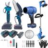 AKIZA Kit Giardinaggio 4 in 1 a Batteria 88V con Motosega, Tronchese, Soffiatore e Decespugliatore, 2 Batterie Ricaricabili - Set Completo per Potatura e Pulizia Giardino