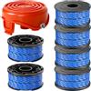 Gotrain Bobina e copertura per bobina per decespugliatore, compatibile con Black&Decker GL315, GL337, GL350, GL650, GL652, A6441&597862-00, bobina di ricambio in nylon da 1,65 mm e 12,2 m (6 bobine + 1