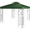 GYMAX Gazebo da Esterno Impermeabile Tendone da Giardino per Campeggio, Copertura a Doppio Strato 300x300cm (Verde)