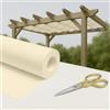 Byour3 BY3 - Fasce per Gazebo Impermeabili - 333 g/m² Tessuto per Esterno a Fascia ondulata per Strutture in Legno Tessuti per Tende da da Sole Anti UV Frangivento Protezione Solare No PVC (Avorio, 45cm)