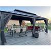 PURPLE LEAF Gazebo in Alluminio 6 x 3,65 m Hardtop da Giardino Impermeabile con 4 Doppi Pannelli Laterali, Tetto in Acciaio e Struttura in Metallo, Stabile, Grigio