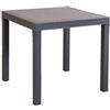 milani home Tavolo da Giardino Quadrato Fisso in Wicker Stampato Taupe Cm 80 X 80 da Esterno Giardino Terrazzo Portico Locale Bar
