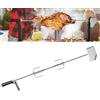 LZQ Set di spiedini per barbecue con motore, 107 cm, in acciaio inox 304, 220 V - 240 V, con 2 aghi per carne universali