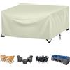 FYHDSH Coperture per Mobili da Giardino Impermeabile, 70x70x70cm, Copertura Tavolo Esterno, Oxford Copertura per Tavolo Esterno, Impermeabile, Antivento, Anti-UV, Rettangolare(Bianco Crema)