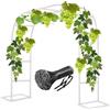 Generico Arco da Giardino per Rampicanti Sostegno Pergolato in Metallo per Rose Fiori Piante Vite Decorazione Viali Ideale per Matrimoni Arco per Rosa Decorationi 200/220/230cm(White,200W x 230H cm)