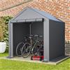 Jaxilyn Tenda da garage 190x170x200cm, Tenda impermeabile per deposito con porta avvolgibile, Telaio in acciaio robusto e telo resistente ai raggi UV, Grigio - Ideale per biciclette, mobili da