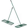 HOMASIS Rastrello Livellatore per Prato in Metallo con Manico Ergonomico e Impugnatura in Gomma, Rastrello per Foglie, Attrezzo per Prato per Campo da Golf e Cortile (Verde, 75 x 25 x 170 cm)