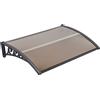 Kevo Tenda per porta d'ingresso, contro pioggia neve, raggi UV, porta tetto, parasole, protezione in policarbonato (100 x 150 cm, marrone)