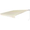 GYMAX Tenda da Sole per Balcone, Tende da Sole a Bracci Estensibili con Tettuccio Impermeabile e Protezione Solare, Tenda da Sole per Esterno Avvolgibile (Beige, 245 x 200 cm)