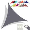 CANYUE qualità Tessuto Oxford - Tenda A Vela Triangolare - Vela Ombreggiante Parasole Traspirante E Protezione Solare Raggi UV per Esterno Giardino Terrazza (3X3X4.3 m,Grigio)