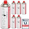 EVOCAMP 6X bombole di Gas butano 227g per fornello da Campeggio, riscaldatore a Gas, bruciatore di Erbacce, bombolette di Gas Campeggio Tipo MSF-1a, cartucce di Gas Campeggio a Pressione Universale