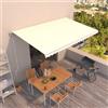 SKTQYQO Tenda da Sole Retrattile Automatica 500x350 cm Telecomando e Manovella, Tessuto Poliestere con Rivestimento PU Impermeabile, Telaio in Alluminio Verniciato a Polvere,