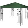 GYMAX Tettoia Gazebo da Esterno Tendone da Giardino per Campeggio 300x300cm (Verde)