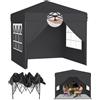 ACXIN Gazebo pieghevole 2,5 x 2,5 m con 3 livelli di altezza regolabile, tenda per feste con tetto argento-Oxford, gazebo da giardino con corde picchetti e borsa per il trasporto (antracite, con