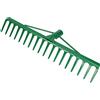 KOTARBAU® Rastrello Giardino - Rastrello per Foglie - Metallo - 47,5 cm - con 18 Denti - Verde - Rastrelli - Attrezzo Robusto per Cura del Prato - senza Manico