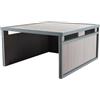 Wiltec Garage robot tagliaerba, legno grigio, 80x70x38 cm, Copertura per rasaerba con tetto piatto