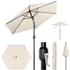 WOLTU Ombrellone da giardino, 300 cm, ombrellone reclinabile con manovella, esagonale per giardino/balcone, terrazza/spiaggia/mercato, tessuto anti-UV 180 g/m簡, beige