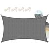 Sol Royal Tenda a Vela Ombreggiante Rettangolare 5x6 m HDPE SolVision HS9 - Vele Parasole da Giardino Traspirante Protezione Parasole e Raggi UV - Tendone Tende Antracite 500x600 cm