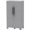 Bonussi Armadio Portascope Modulare da Esterno 78x43,6x143 cm 2 Ante 2 Ripiani in Polipropilene Transforming Grigio e Nero
