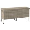 vidaXL Contenitore da Giardino con Ruote Grigio Chiaro Polyrattan, portaoggetti da Giardino, Contenitore Cuscino da Giardino, Mobile da Giardino