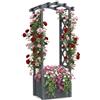 Melko Griglia per traliccio con fioriera in legno, arco per rose, 48 x 39 x 129,5 cm