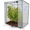 Gardj - Serra circolare con struttura rinforzata in tubi di acciaio zincato e copertura PE rinforzata | Porta con cerniera | Resistente ai raggi UV e al vento (Bianco, 1,98x0,77x1,68m.)