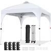 Soberine Gazebo Pop up da Giardino Pieghevole con 8 Picchetti 4 Corde di Tensione 4 Sacchi di Sabbia1 Sacca per Il Trasporto con Ruote Bianco