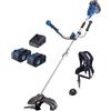 Scheppach Decespugliatore a batteria Scheppach BC-BCH380/40-X SET L2 - Larghezza di taglio 38 mm - 2 batterie IXES da 20 V 4 Ah + caricabatterie doppio