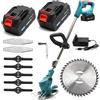 081 Store - Decespugliatore Elettrico a Batteria, 2 ANNI DI GARANZIA, Tagliabordi a Batteria con 2 Batterie 68V, con 3 modalità di taglio, tagliabordi con asta telescopica e testa girevole di 90°