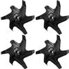 BOUDECH Set di 4 zappette per motozappa 52cc, Lame per motozappa, Nero, Acciaio, Manuale